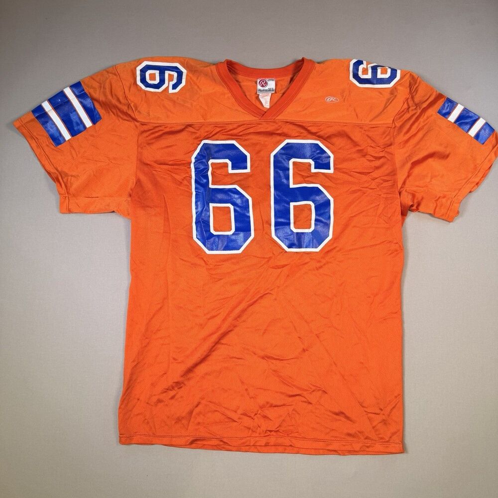 VTG Rawlings Football Jersey #66 Orange Blue Mesh USA Made XL Florida Gators